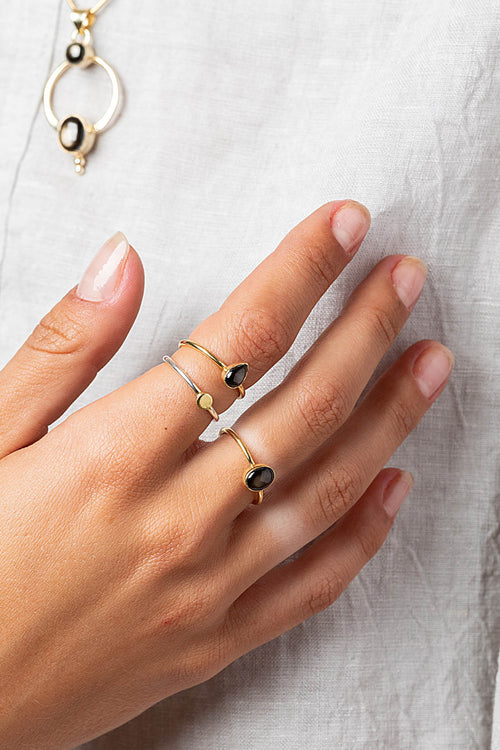 Ame Ring — Black Star Sapphire de INDIGO