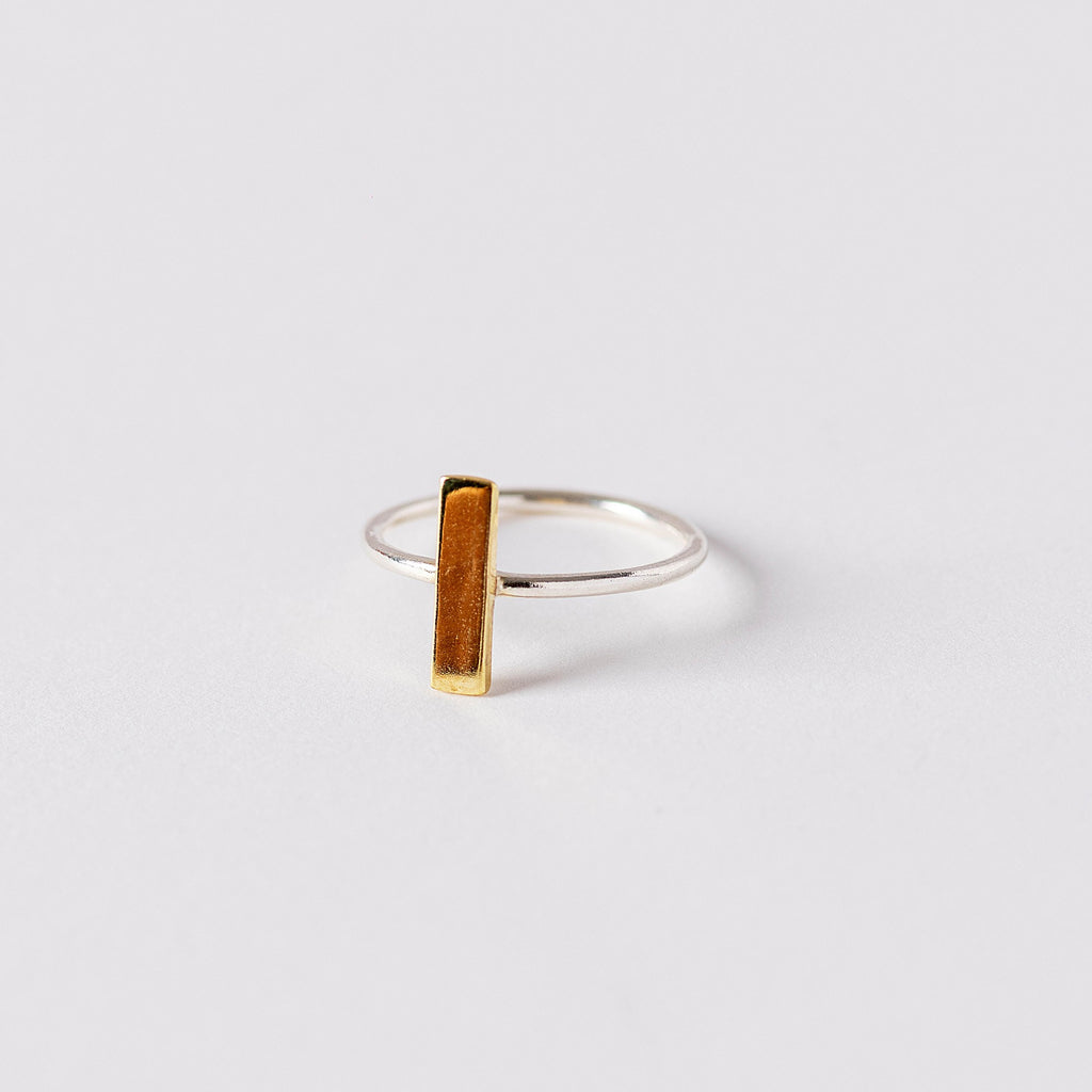 Argent Rectangle Ring de INDIGO
