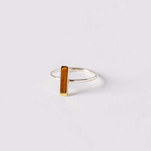 Argent Rectangle Ring de INDIGO