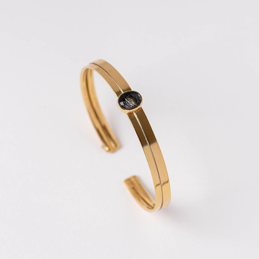 Pulsera Nara con piedra natural y baño de oro de INDIGO