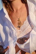 Zahra Necklace con tres rutilos dorados y baño de oro de INDIGO